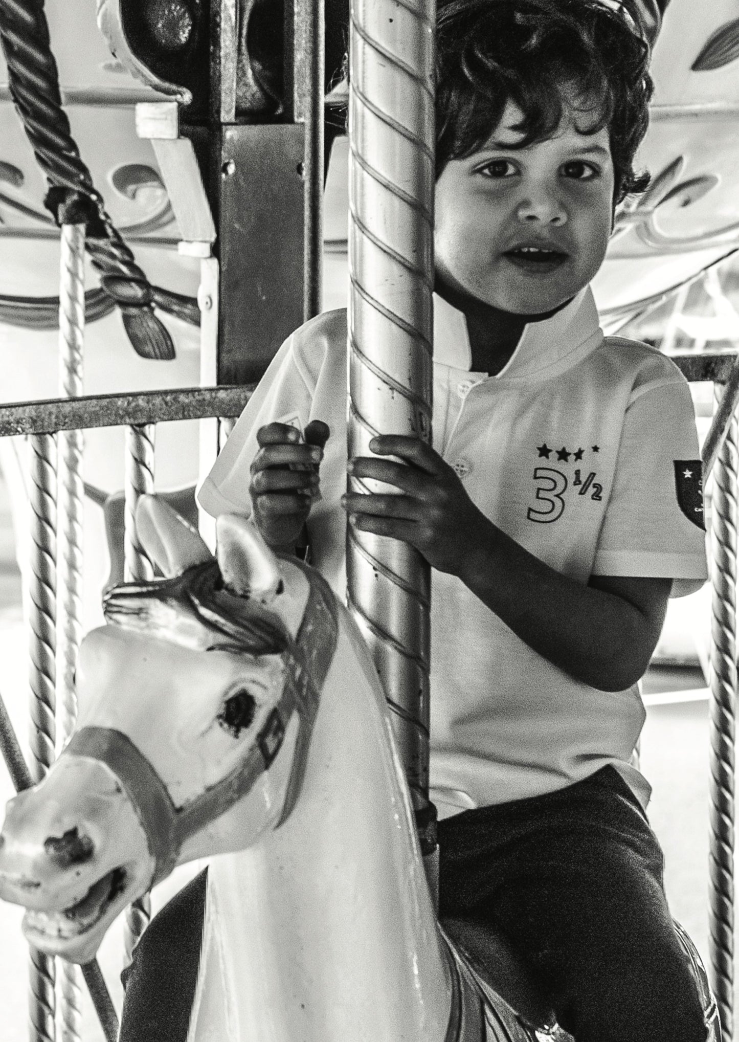 Polo MINI CAPTAIN - SOUL REBELLE "I'm 8 and a half years old" embroidered in ivory organic cotton pique🇫🇷