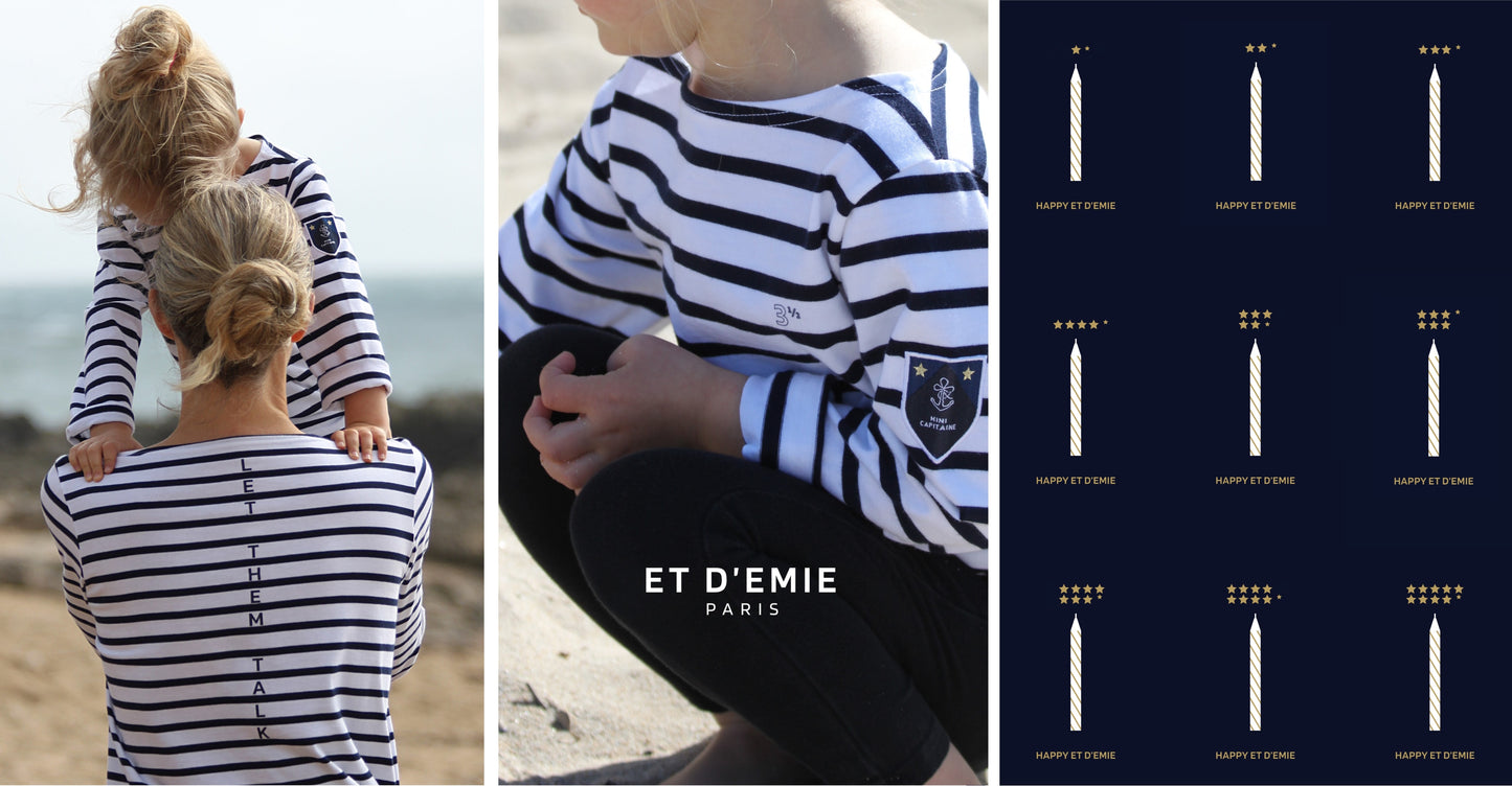 Unisex organic cotton sailor shirt LET THEM TALK with embroidery 🇫🇷