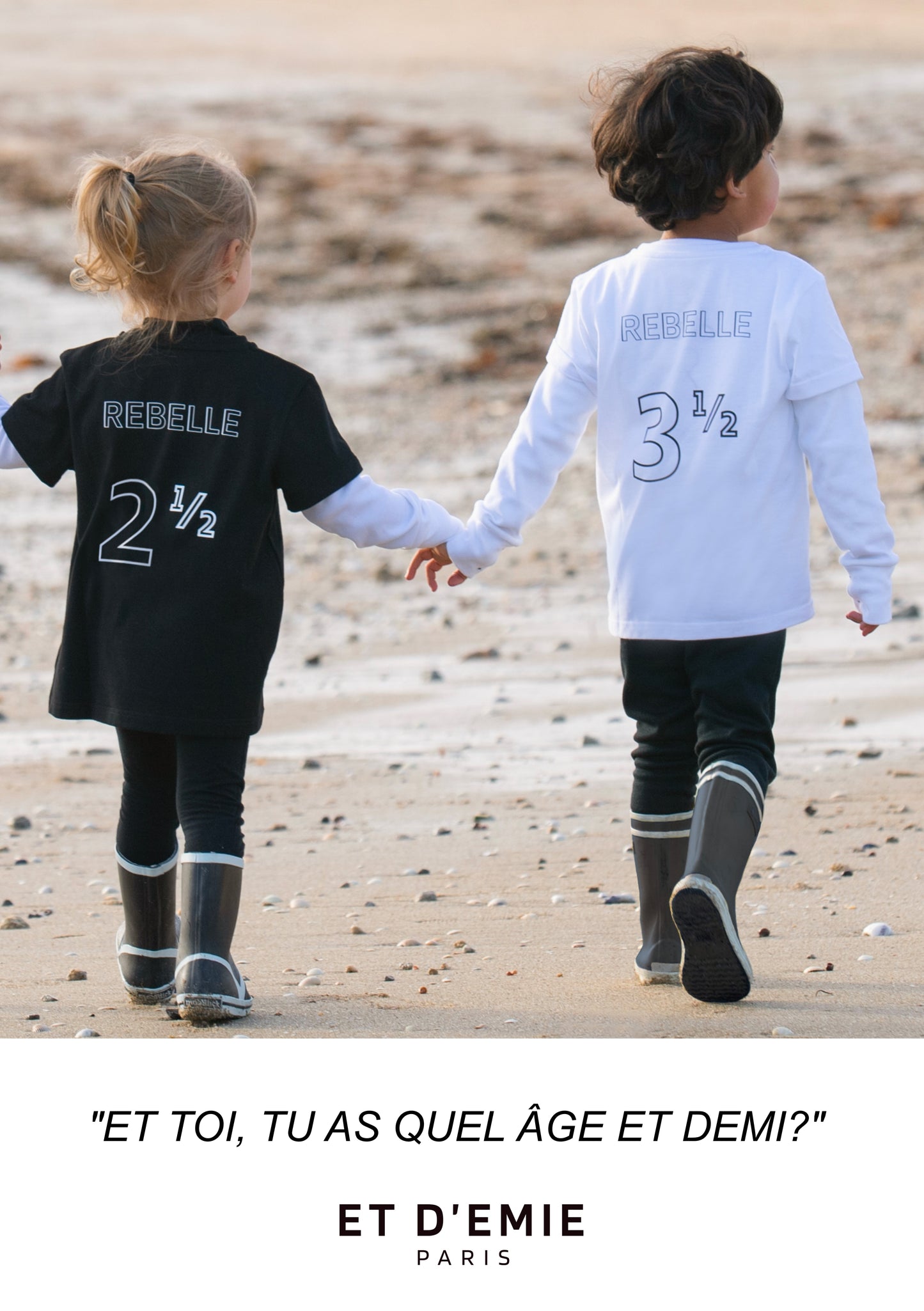 Unisex organic cotton T-shirt 9 MONTHS FOR A 1/2 OF YOU & 1/2 OF ME 🇫🇷