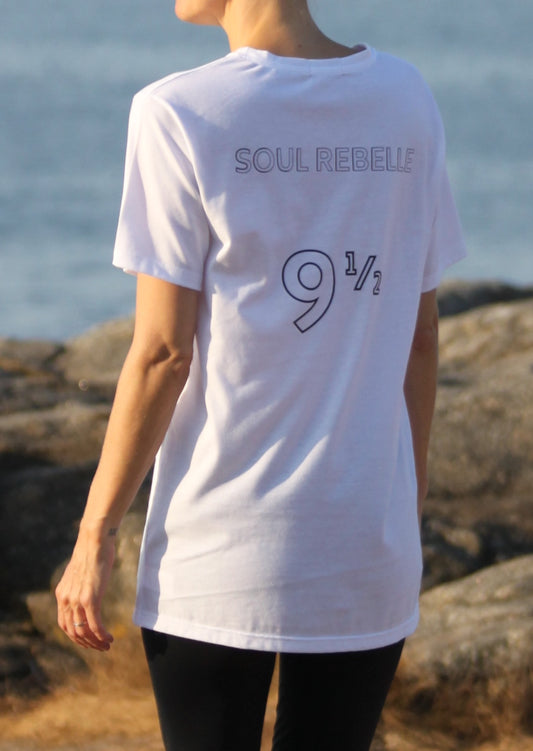 Unisex organic cotton T-shirt 9 MONTHS FOR A 1/2 OF YOU & 1/2 OF ME 🇫🇷