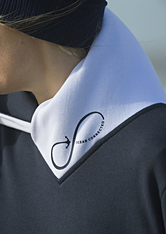 Unisex organic cotton hoodie OCEAN CONNECTED Seaqual Initiative 🇫🇷