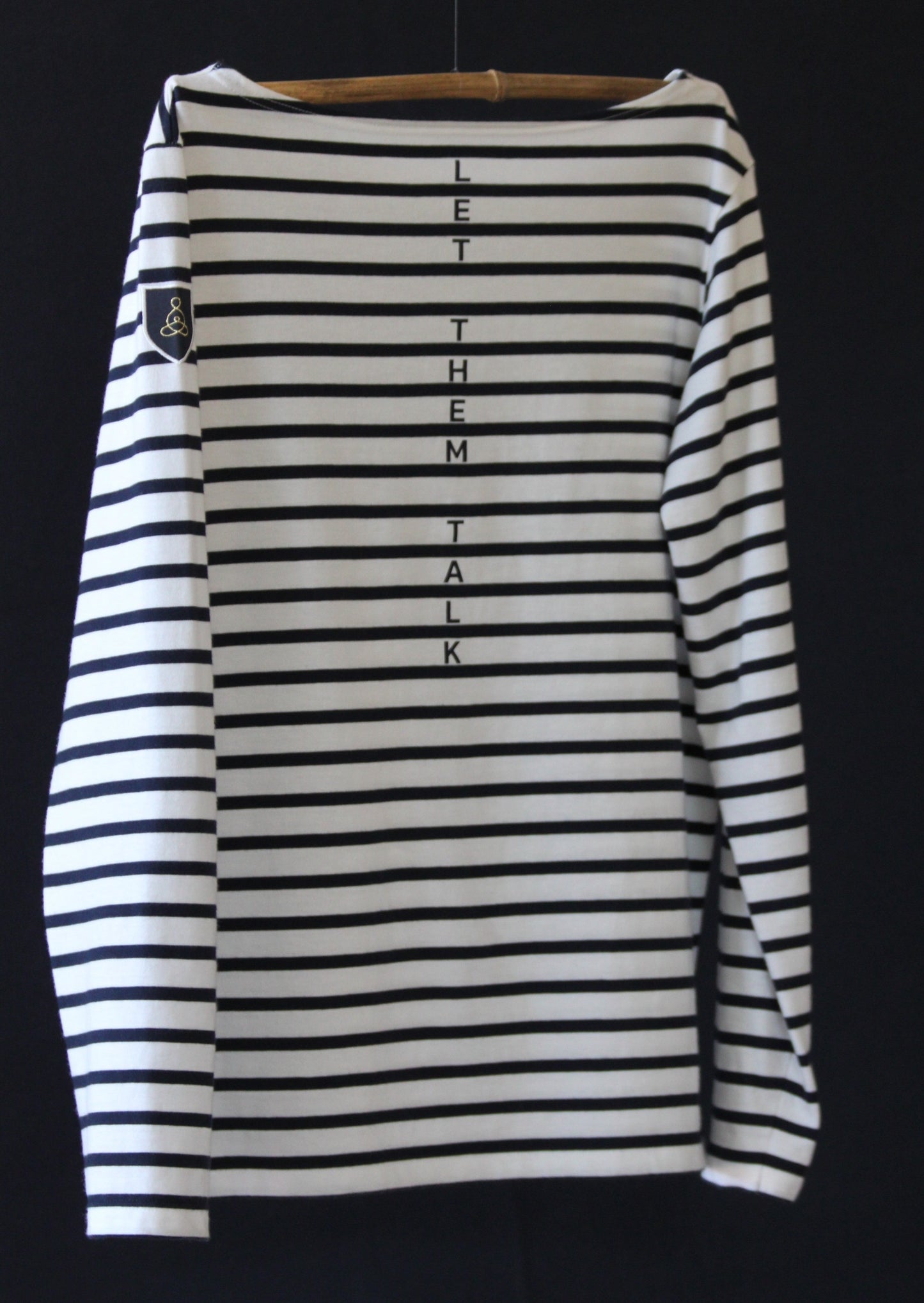 Unisex organic cotton sailor shirt LET THEM TALK with embroidery 🇫🇷