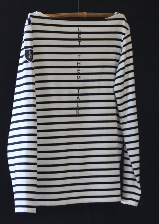 Unisex organic cotton sailor shirt LET THEM TALK with embroidery 🇫🇷