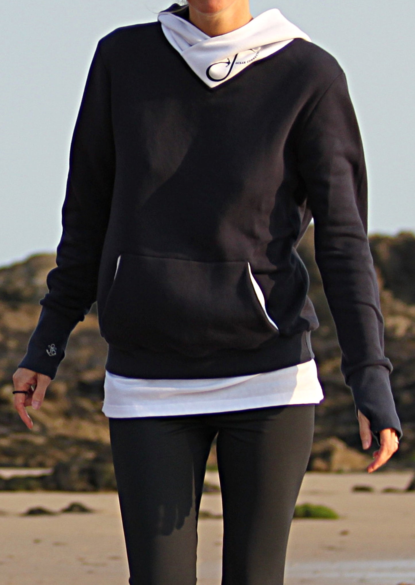 Unisex organic cotton hoodie OCEAN CONNECTED Seaqual Initiative 🇫🇷