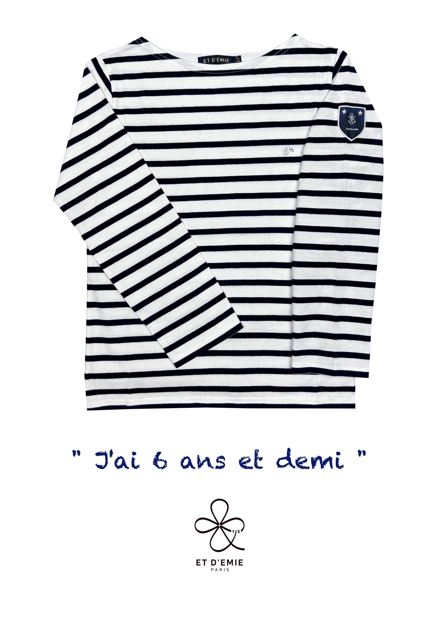 DEMI ANNIVERSAIRE, MARINIERE COTON BIO FABRIQUÉE EN FRANCE