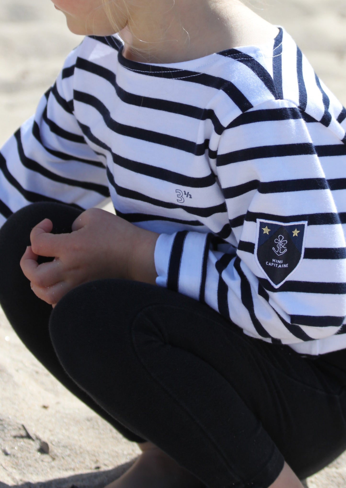 Children's organic cotton sailor shirt HAPPY ET D'EMIE embroidered from 1A1/2 to 11A1/2 - Half anniversary collection π«π·