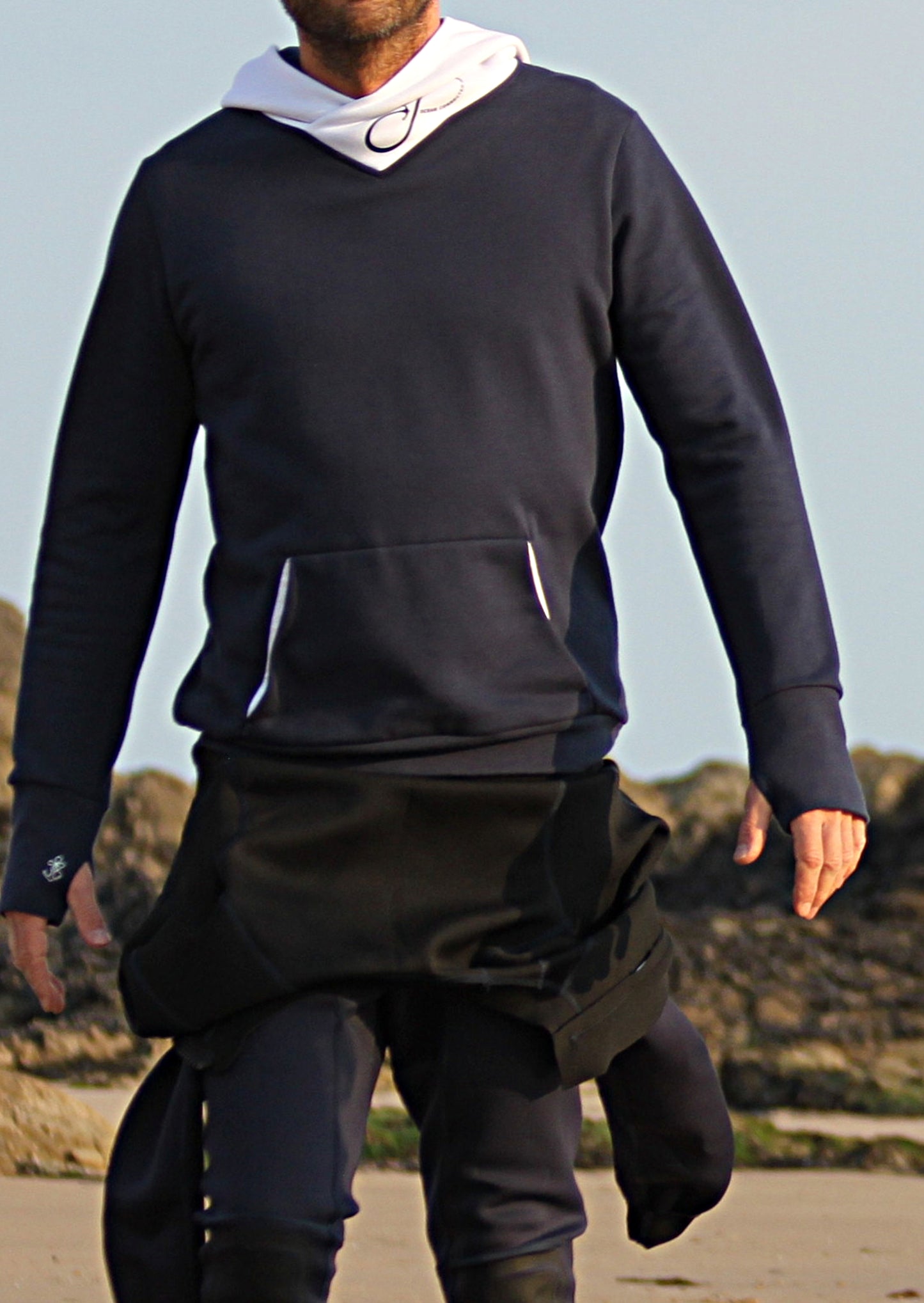 Unisex organic cotton hoodie OCEAN CONNECTED Seaqual Initiative 🇫🇷