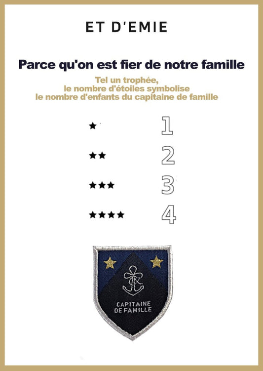 Unisex organic cotton T-shirt FAMILY CAPTAIN - 1 STAR PER CHILD 🇫🇷