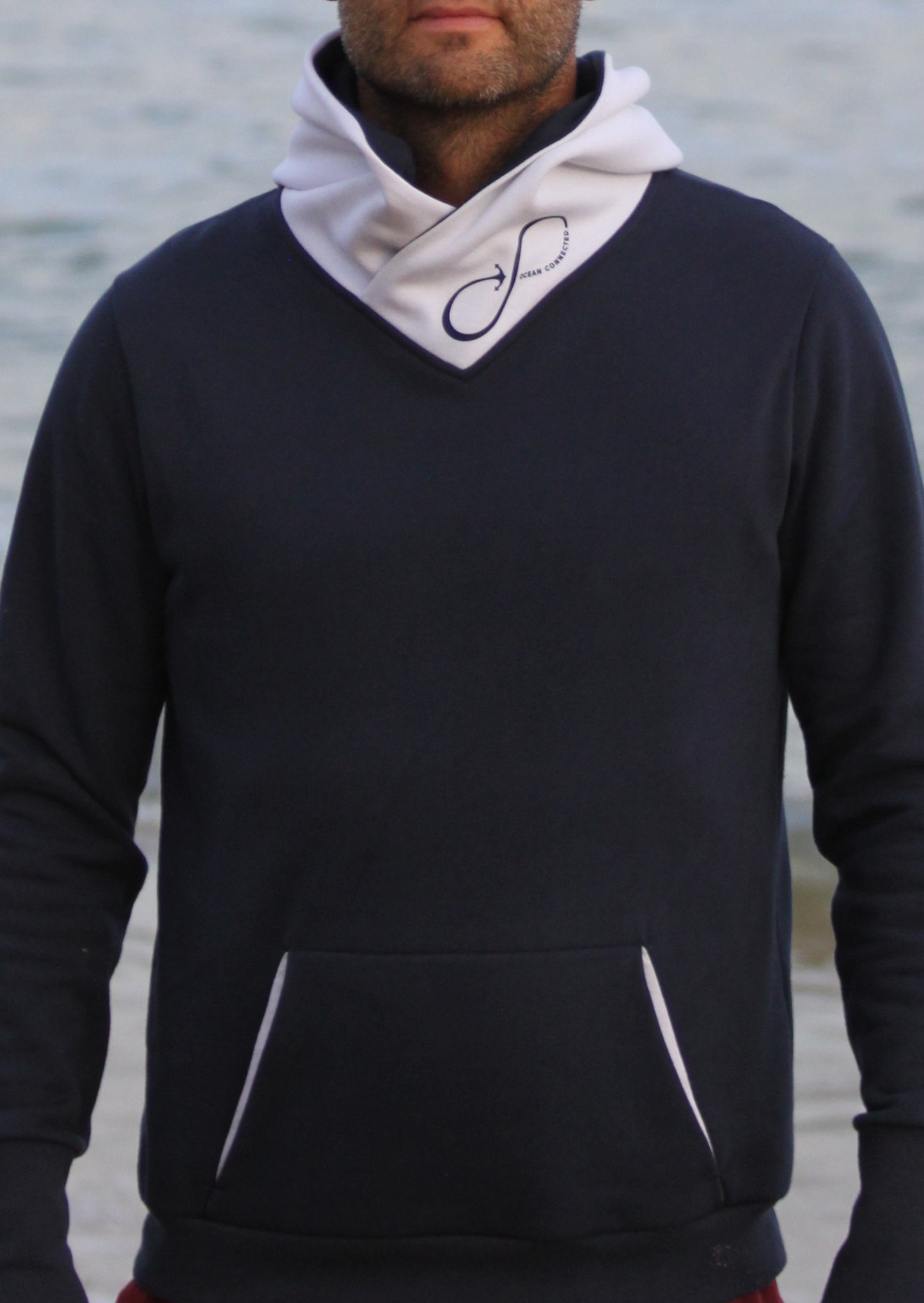 Unisex organic cotton hoodie OCEAN CONNECTED Seaqual Initiative 🇫🇷