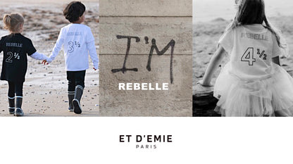 Tee-shirt enfant en coton bio imprimé 6 ans et demi et REBELLE blanc  🇫🇷