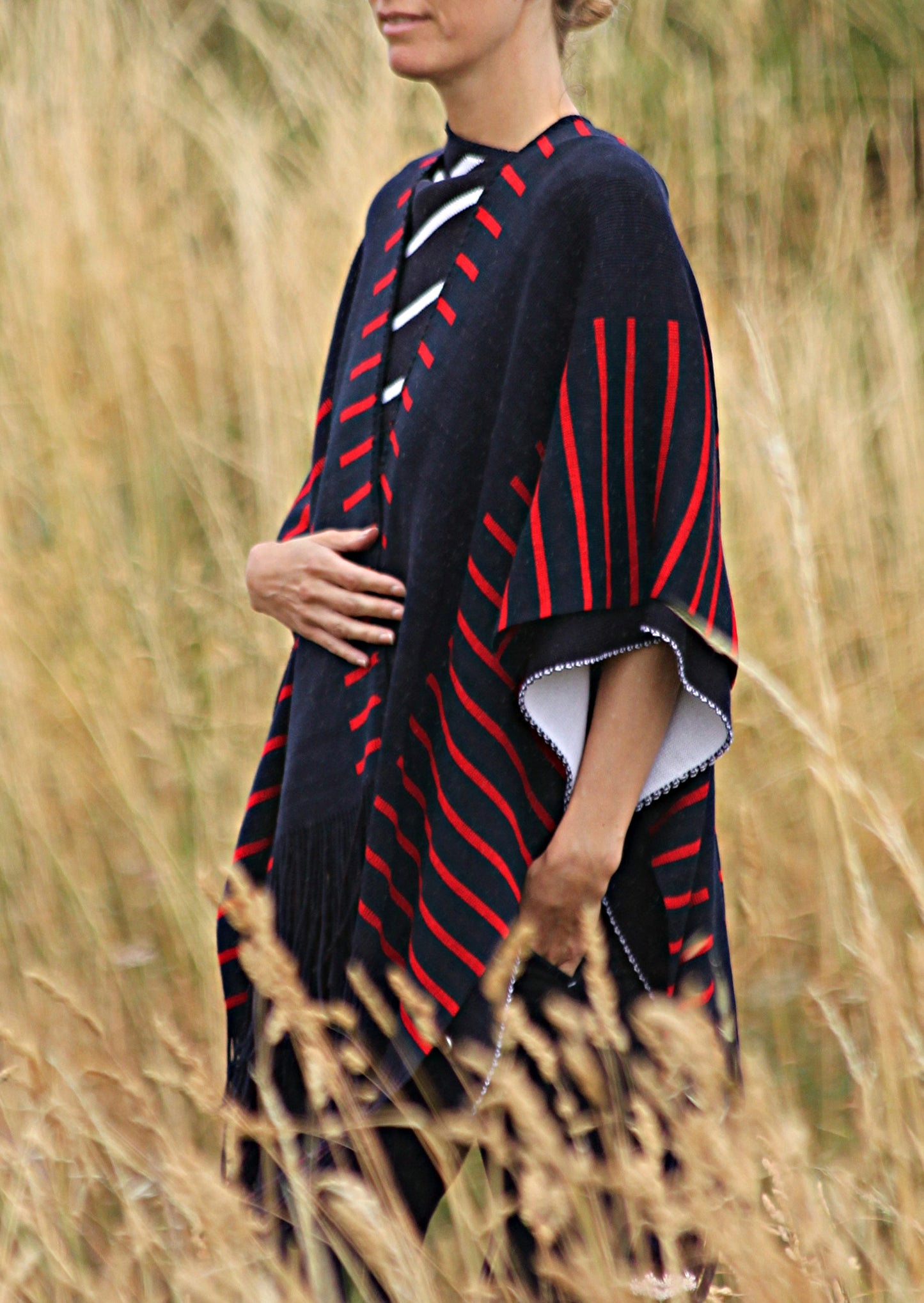 Sailor poncho with fringes 100% virgin wool 🇫🇷