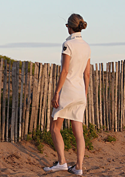 Organic cotton pique polo dress FAMILY CONNECTED - SOUL REBELLE embroidered 🇫🇷